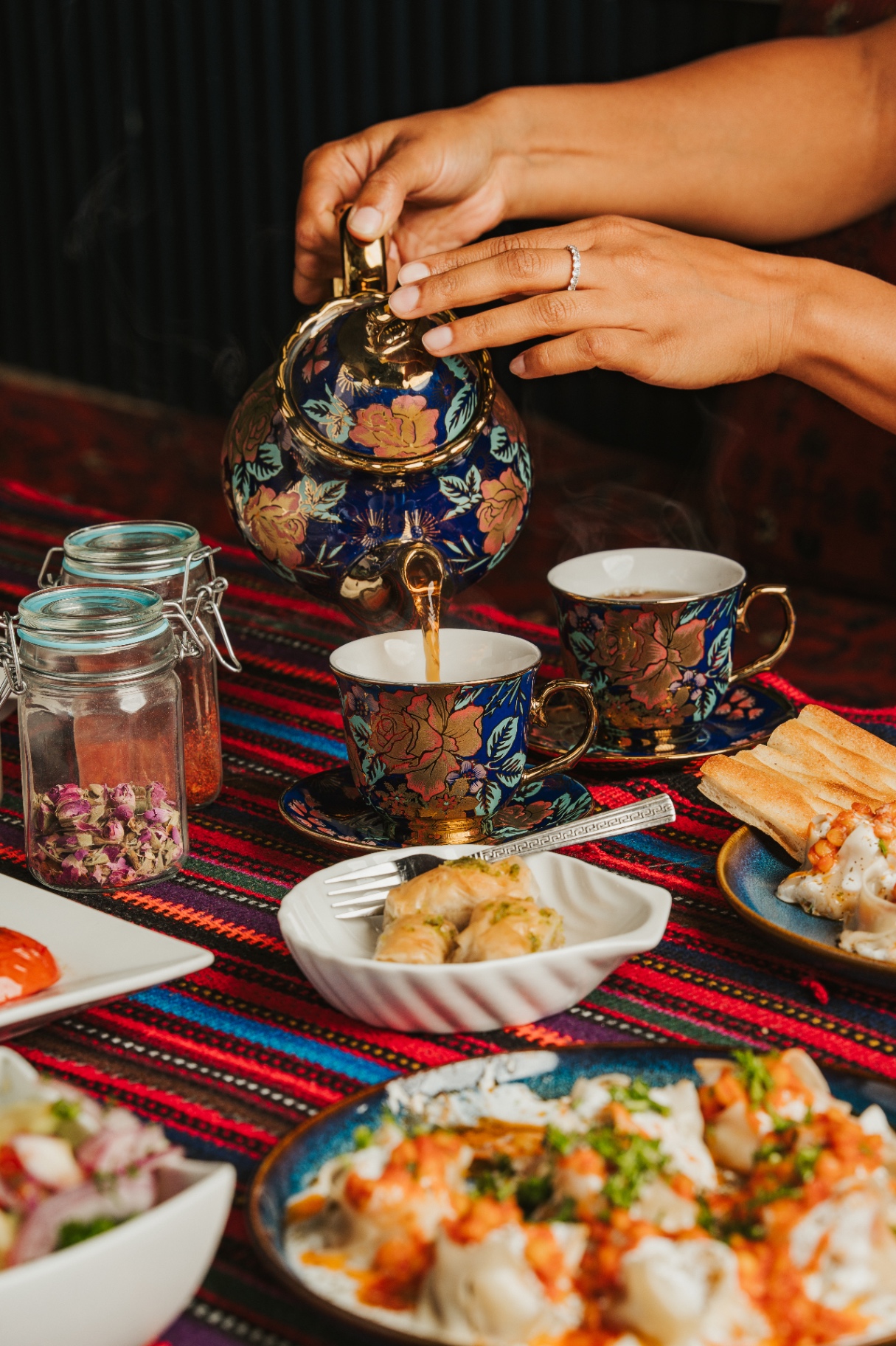 Authentic Afghan food spread at Kabul Kitchen and Co restaurant in Ajax Ontario